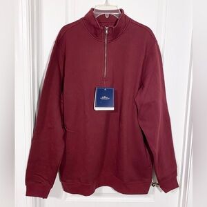 NWT Charles River Apparel Crossword Quarter Zip Sweatshirt Maroon Men’s Large